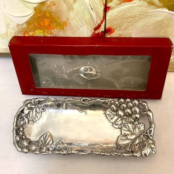 New Arthur Court Butter Dish Grape Silver Tone - Picture 1 of 6